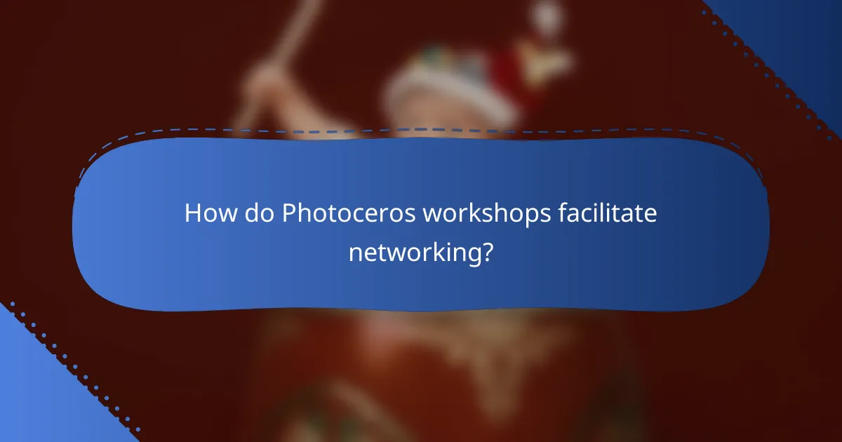 How do Photoceros workshops facilitate networking?