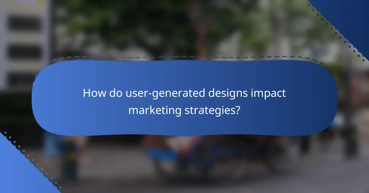 How do user-generated designs impact marketing strategies?