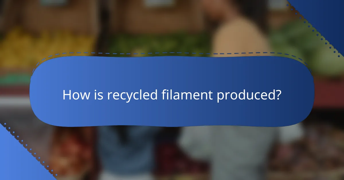 How is recycled filament produced?