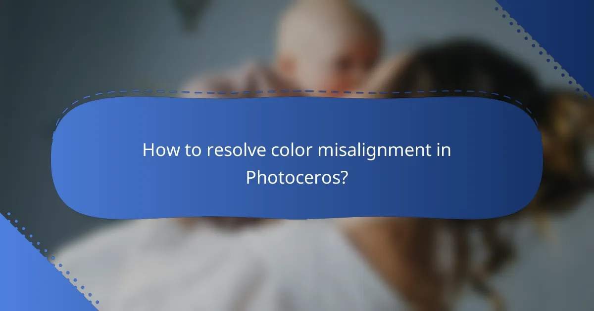 How to resolve color misalignment in Photoceros?