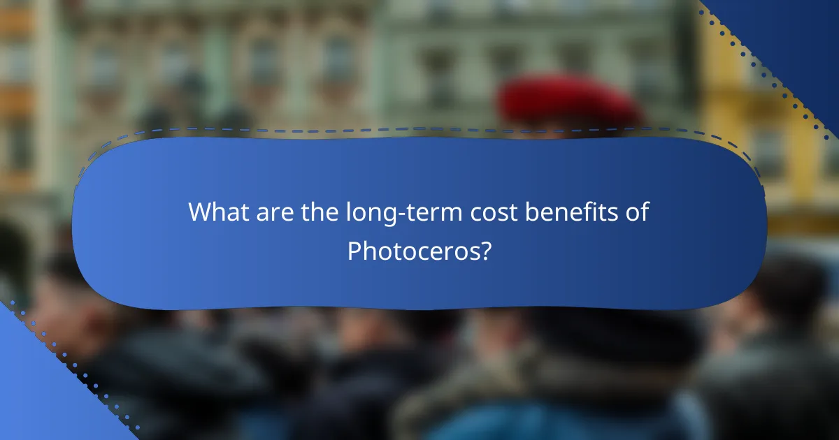What are the long-term cost benefits of Photoceros?