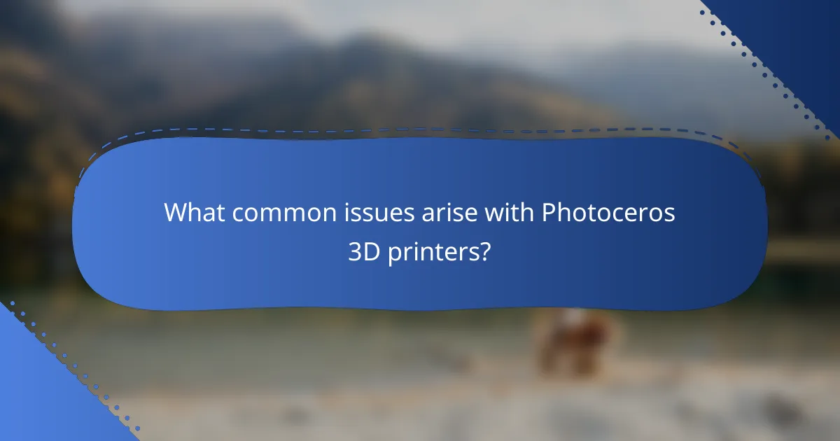 What common issues arise with Photoceros 3D printers?