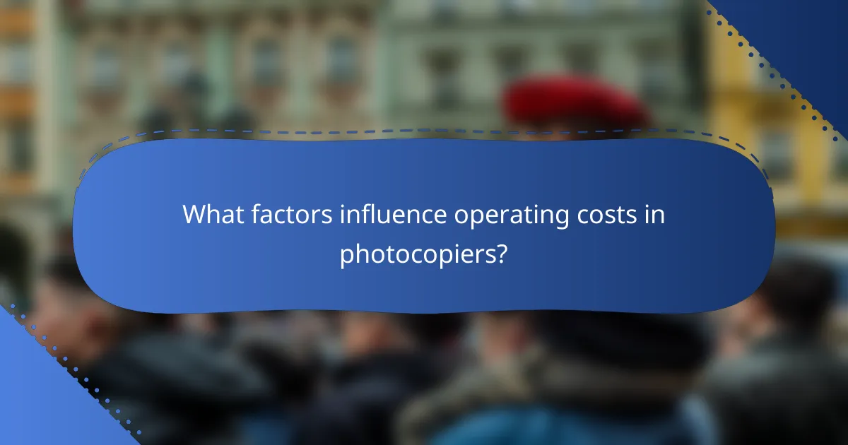 What factors influence operating costs in photocopiers?
