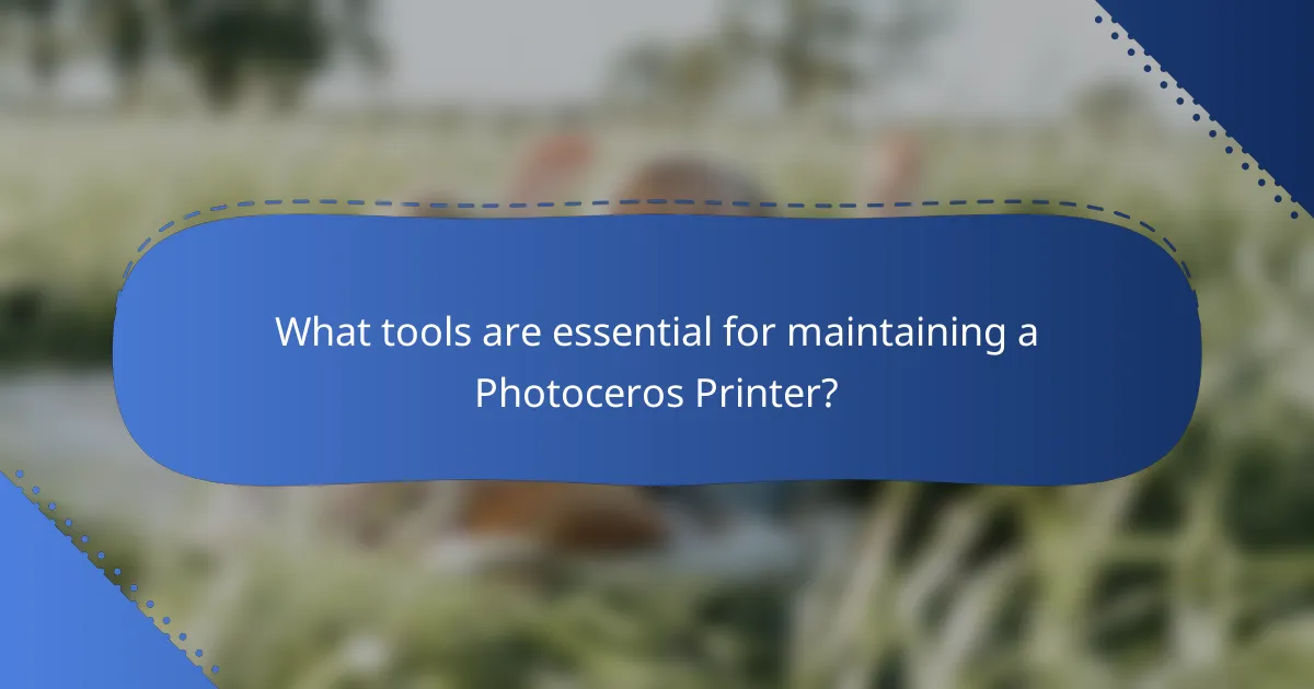What tools are essential for maintaining a Photoceros Printer?