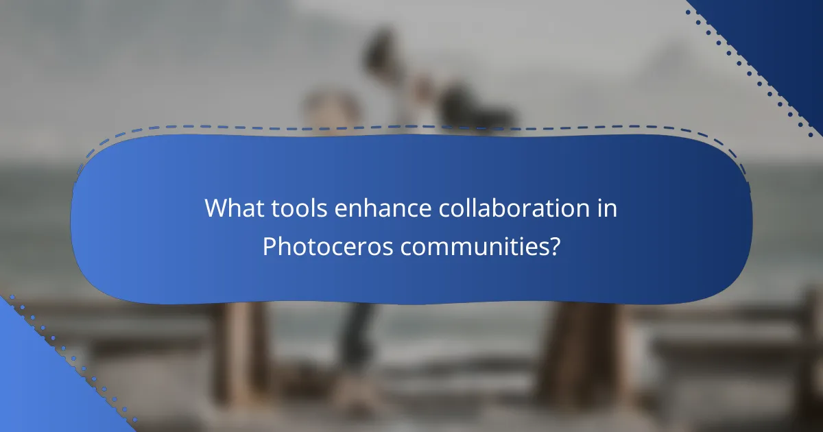 What tools enhance collaboration in Photoceros communities?