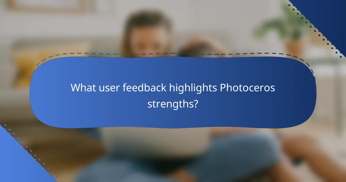 What user feedback highlights Photoceros strengths?